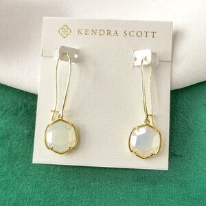 Kendra Scott Gold Drop Earrings - Davis Iridescent Opalite $60 New